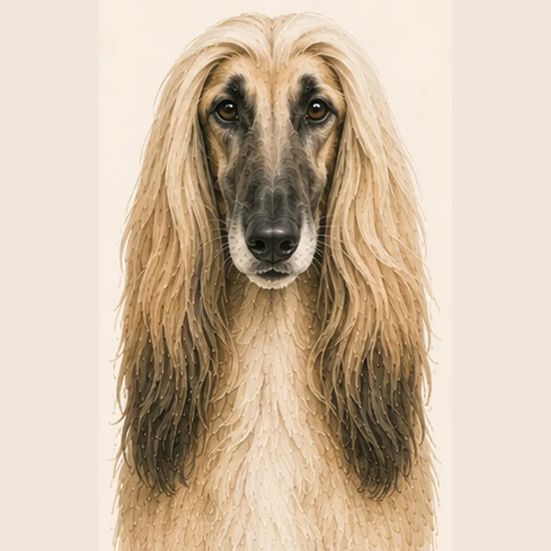 Illustration Lévrier afghan